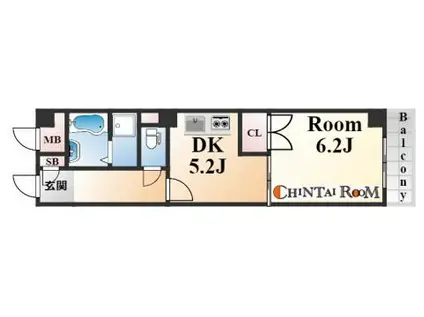 パレスNADA(1DK/2階)の間取り写真