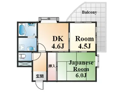 信和マンション(2DK/3階)の間取り写真