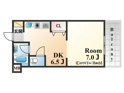 マザーズ北野(1DK/5階)の間取り写真