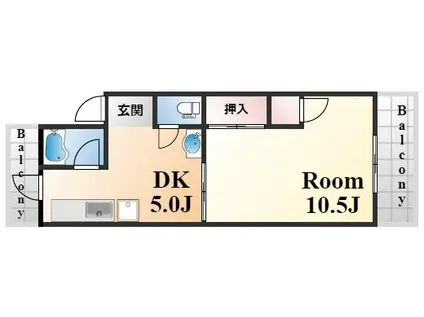 三富王子マンション(1DK/3階)の間取り写真