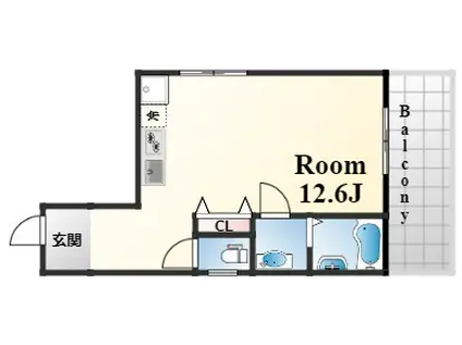 エスポワール加納町(ワンルーム/5階)の間取り写真