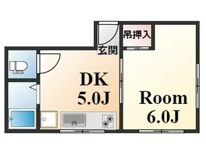 為井ビル(1K/3階)の間取り写真