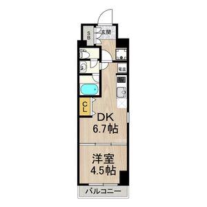 インプルーブ三宮イースト(1DK/6階)の間取り写真