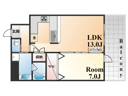 リーガル神戸三宮(1LDK/12階)の間取り写真