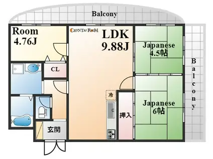 ベルレーブ本山(3LDK/2階)の間取り写真