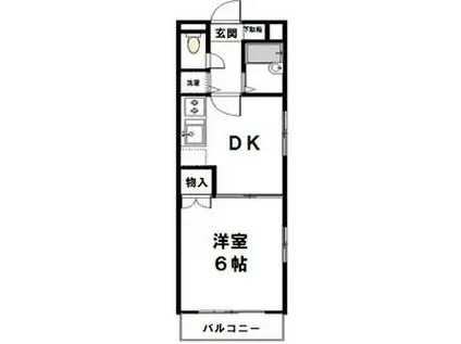ジュネス本山(1DK/2階)の間取り写真