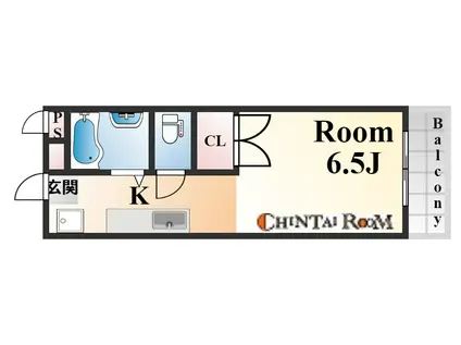 ヴィラ六甲(1K/1階)の間取り写真