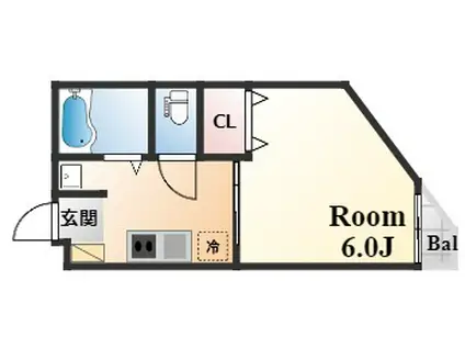 コンフォール御影(1K/2階)の間取り写真