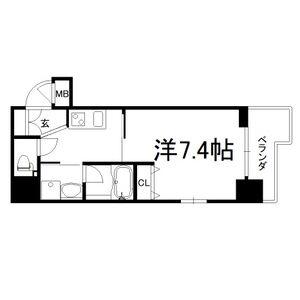 エイペックス神戸みなと元町COASTLINE(1K/8階)の間取り写真