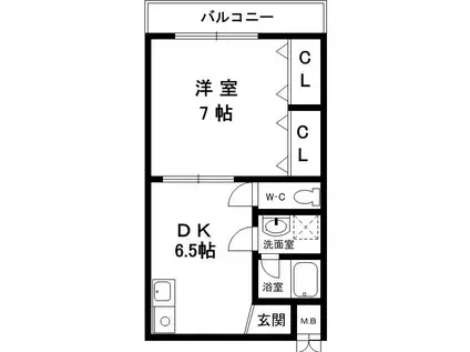 プラタナス・アベニュー(1K/4階)の間取り写真