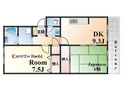 セルビシオ本山(2DK/2階)の間取り写真