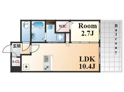 セレニテ三宮プリエ(1LDK/6階)の間取り写真
