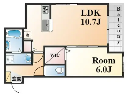 LUMINOFORESTA(1LDK/1階)の間取り写真
