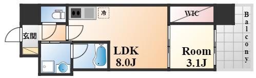 セレニテ神戸元町プリエ(1LDK/11階)の間取り写真