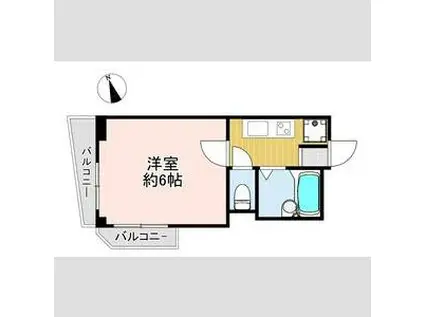 ときわ上筒井レクラン(1K/2階)の間取り写真