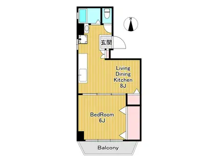 メゾン美和(1LDK/4階)の間取り写真