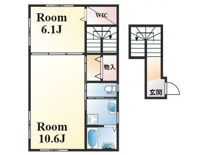 メゾンKNS(1LDK/2階)の間取り写真