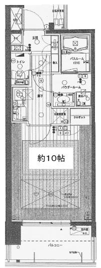 トア山手フラッツ(1K/4階)の間取り写真