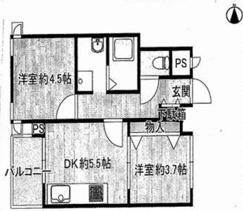 芦屋打出アーバンライフ(2DK/9階)の間取り写真