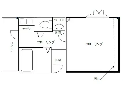 ルミナス浜芦屋(1K/4階)の間取り写真