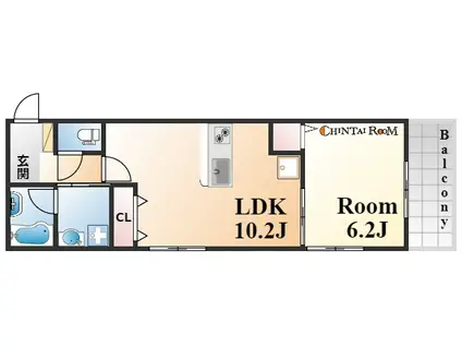 TRE COURT灘(1LDK/1階)の間取り写真