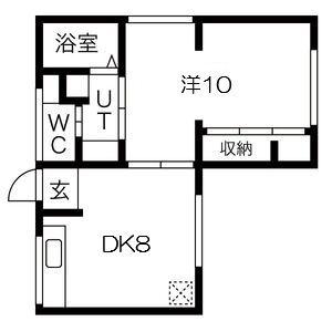 エルパラッツォ篠原(1DK/2階)の間取り写真