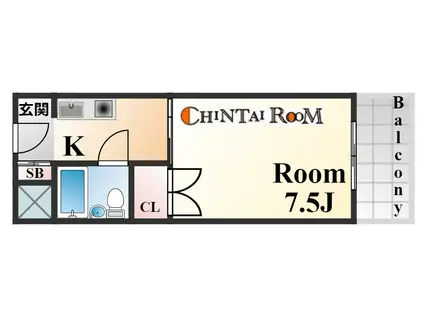 メゾン・ド・六甲パート2(1K/1階)の間取り写真