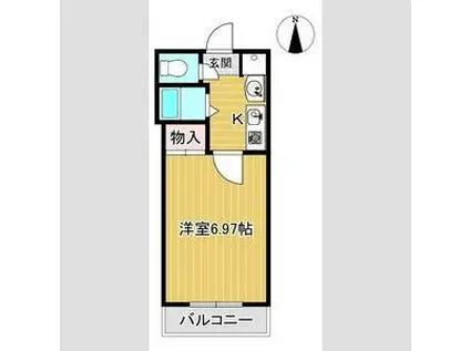 モナハイツ新浜(1K/3階)の間取り写真