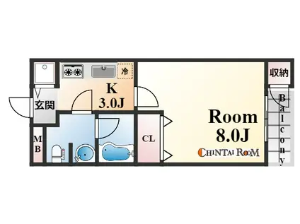 ジークレフ王子(1K/5階)の間取り写真