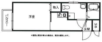 シティライフ稗原(1K/4階)の間取り写真
