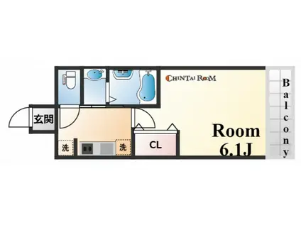 エステムコート三宮イーストザ・フロント(1K/5階)の間取り写真