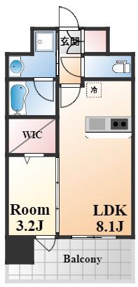 レオンコンフォート神戸山手通(1LDK/9階)の間取り写真