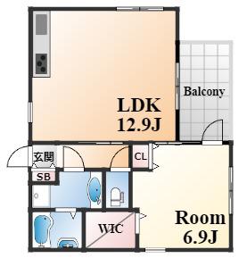 ウィステリア御影(1LDK/5階)の間取り写真