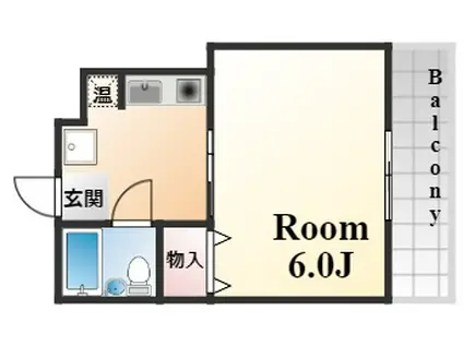 ロイヤルコート六甲桜ケ丘(1K/3階)の間取り写真