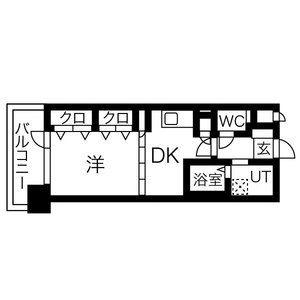 プレジール三宮3(1DK/9階)の間取り写真