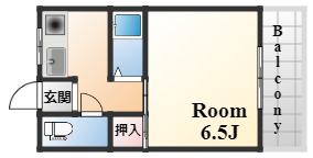 北青木2丁目マンション(1K/2階)の間取り写真