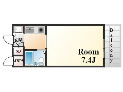 ジョイフル石屋川(ワンルーム/3階)の間取り写真