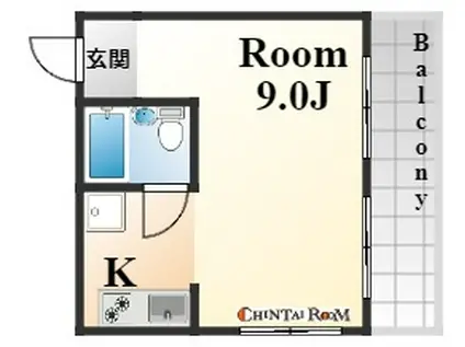 元町レジデンス(1K/4階)の間取り写真