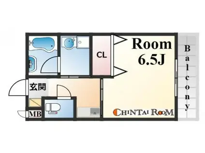 マイコート六甲Ⅰ(1K/2階)の間取り写真