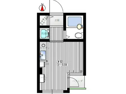 フレンズ王子公園(1K/2階)の間取り写真