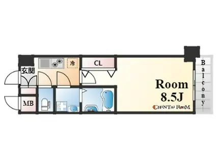 ロアール神戸住吉(1K/4階)の間取り写真