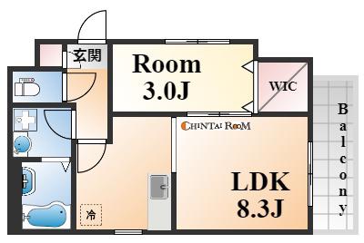 エハコ日暮通(1LDK/2階)の間取り写真