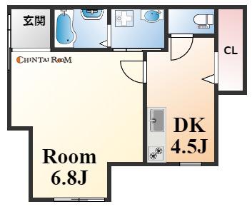 オレスコート王子Ⅱ(1K/1階)の間取り写真