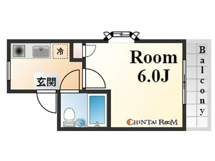 ADスクエア大石東(1K/3階)の間取り写真