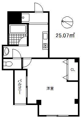 MASANI三宮(1K/9階)の間取り写真