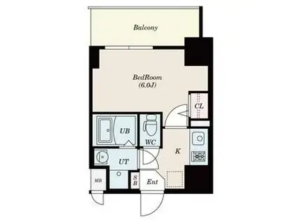 神戸国香通FUTUR(1K/11階)の間取り写真