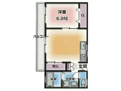 清山荘(1LDK/3階)の間取り写真