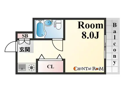 ルーブル西灘(ワンルーム/3階)の間取り写真