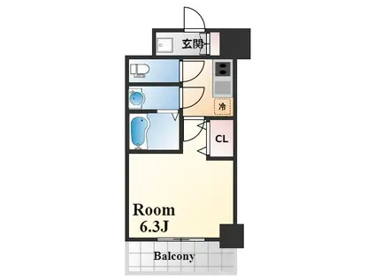 ファステート神戸コンチェール(1K/3階)の間取り写真