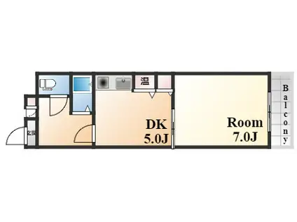 アーバンK2(1DK/2階)の間取り写真